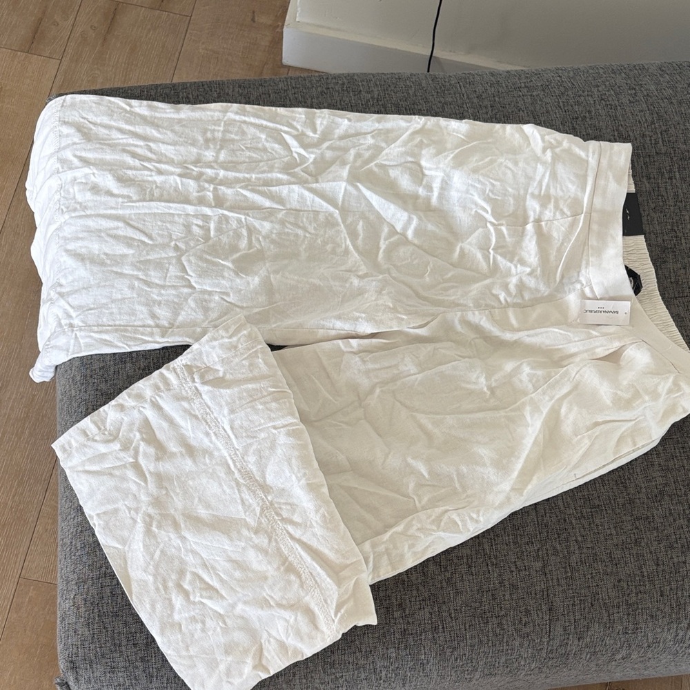Banana Republic White Wide-Leg Pants - Picture 4 of 6